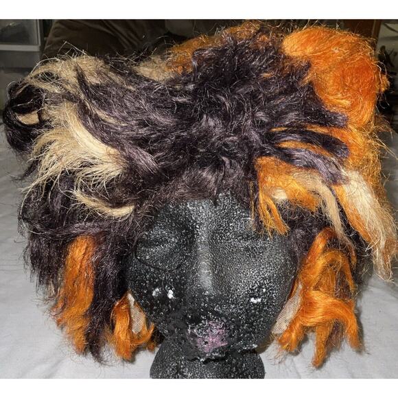 CATS BROADWAY MUSICAL COSTUME ORANGE BLACK CAT WIG COSPLAY - Picture 1 of 4